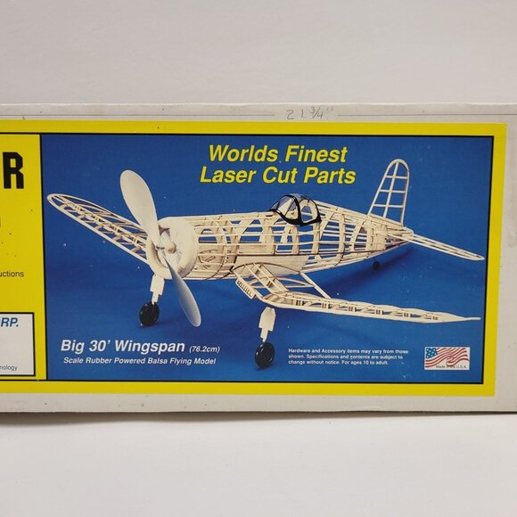 CORSAIR F4U-1 Laser Cut Airplane KIT 30" Wingspan Rubber Powered Herr Engineerin - Picture 1 of 13